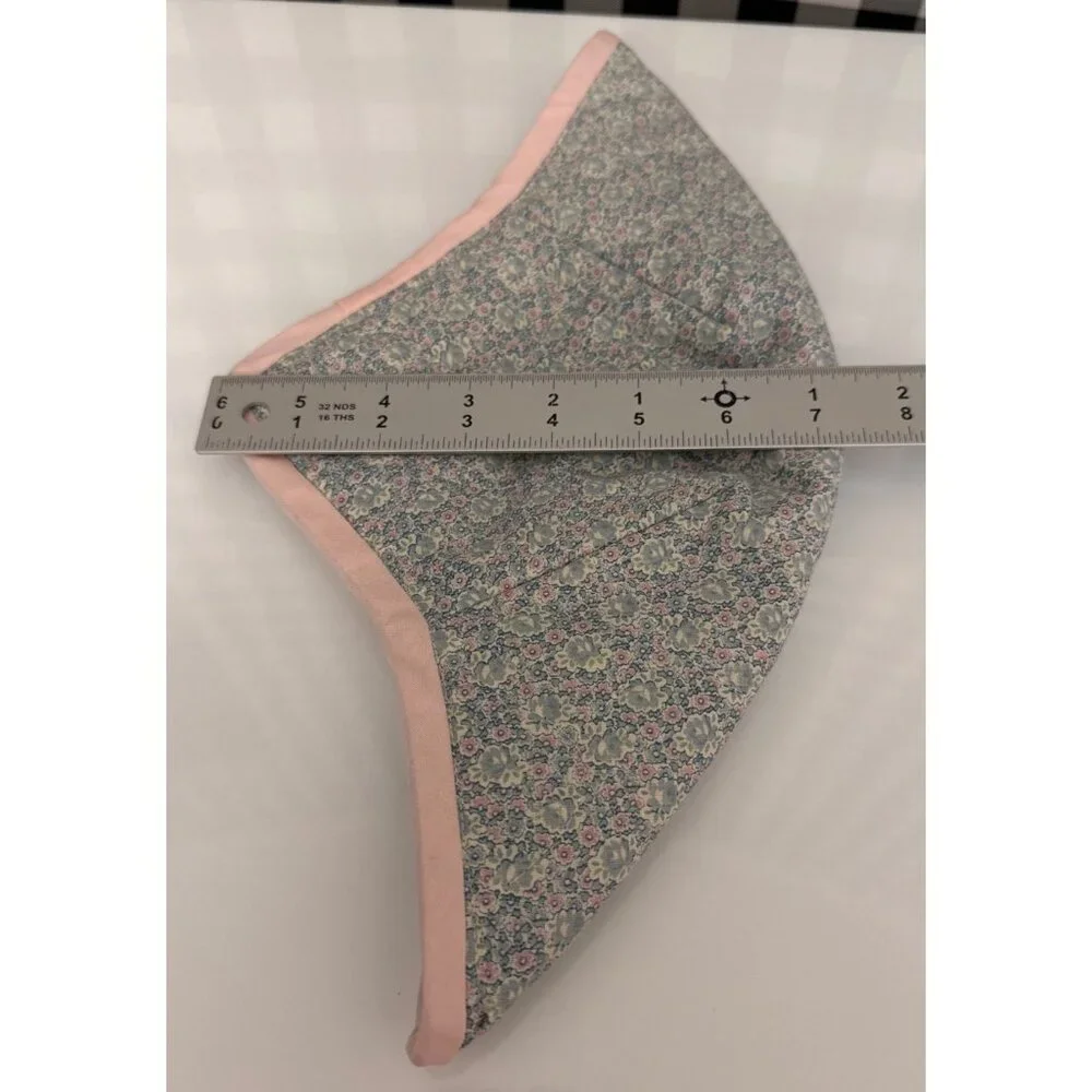 Handmade MINI FLORAL PINK TRIM Microwave Safe Bowl Cozy Reversible Quilted Cozie - Picture 5 of 6